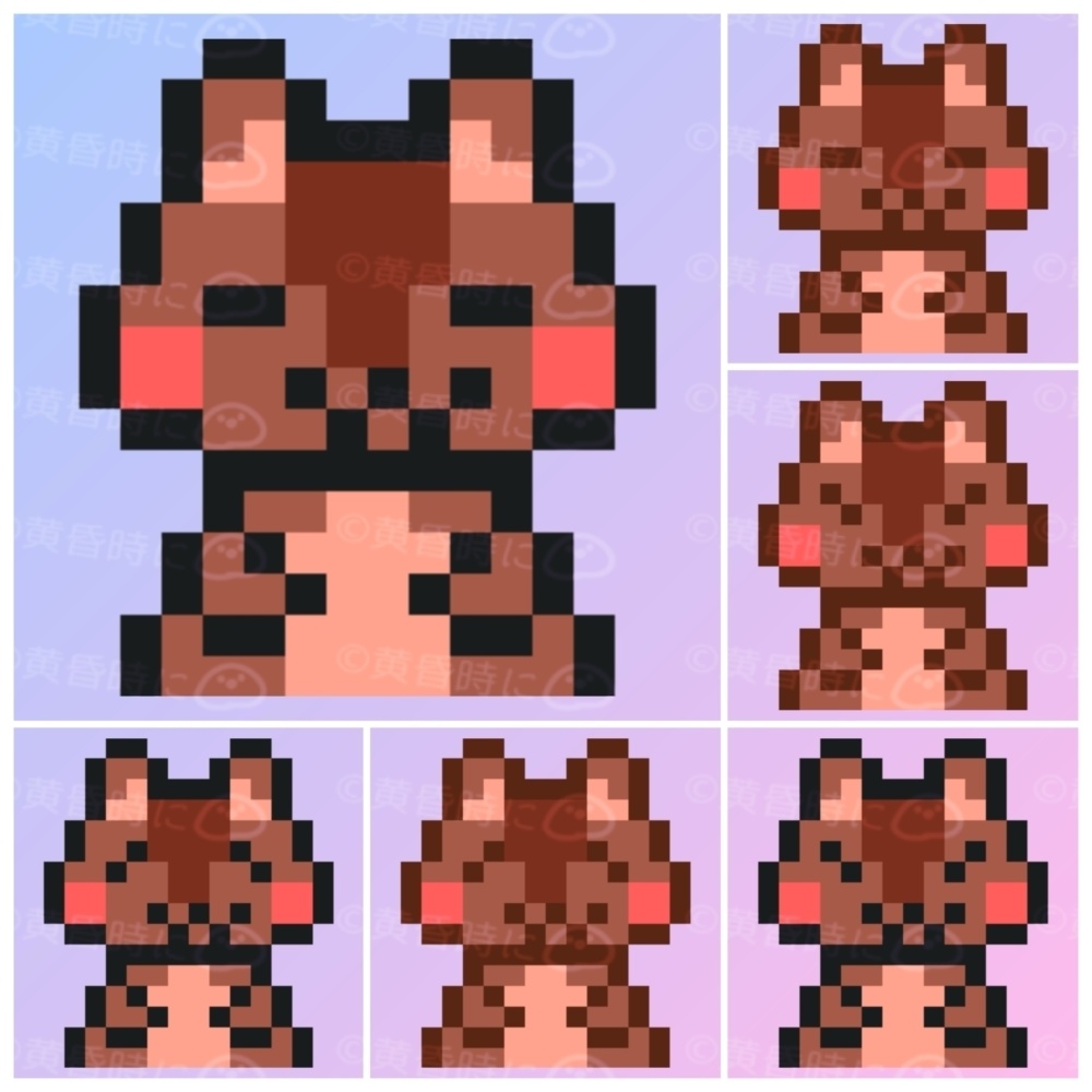 リス【全12枚】【ドット絵アイコン・素材】