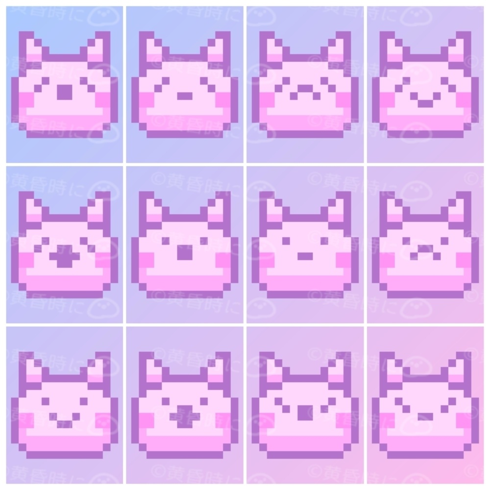 ねこっぽいの【全24枚】【ドット絵アイコン・素材】