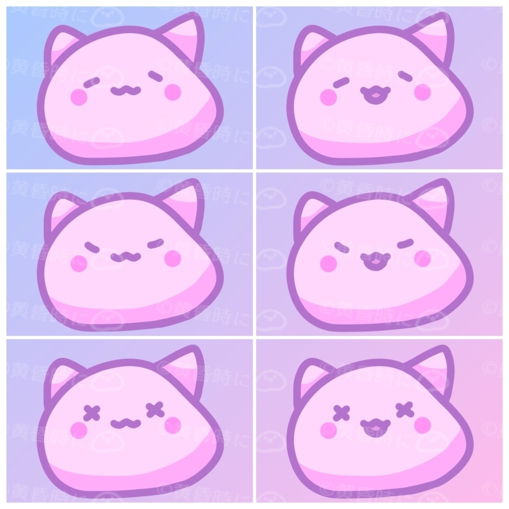 ねこっぽいの【全6枚】【デフォルメイラスト素材】