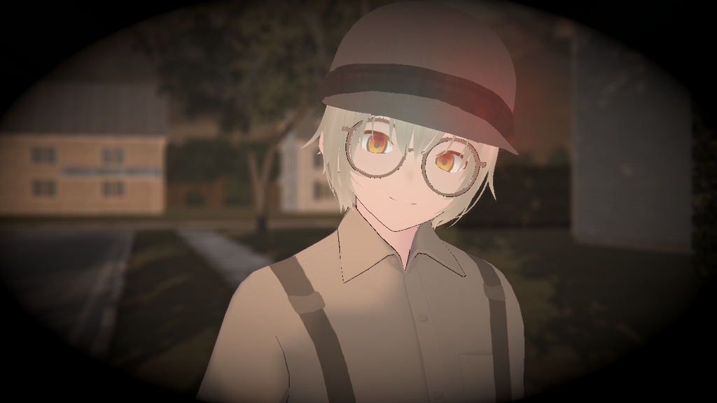 【無料】帽子&サスペンダーセット(レトロ風)【VRoid カスタムアイテム】