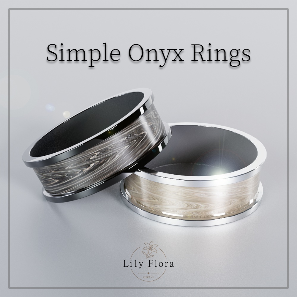 【無料】Simple Onyx Rings【VRChat】