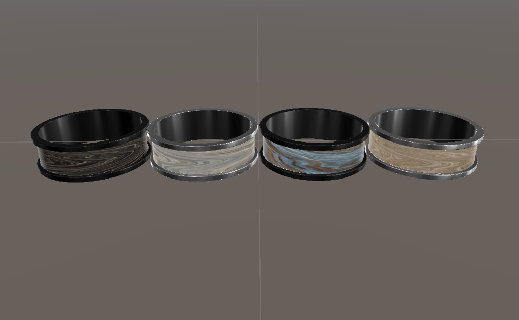 【無料】Simple Onyx Rings【VRChat】