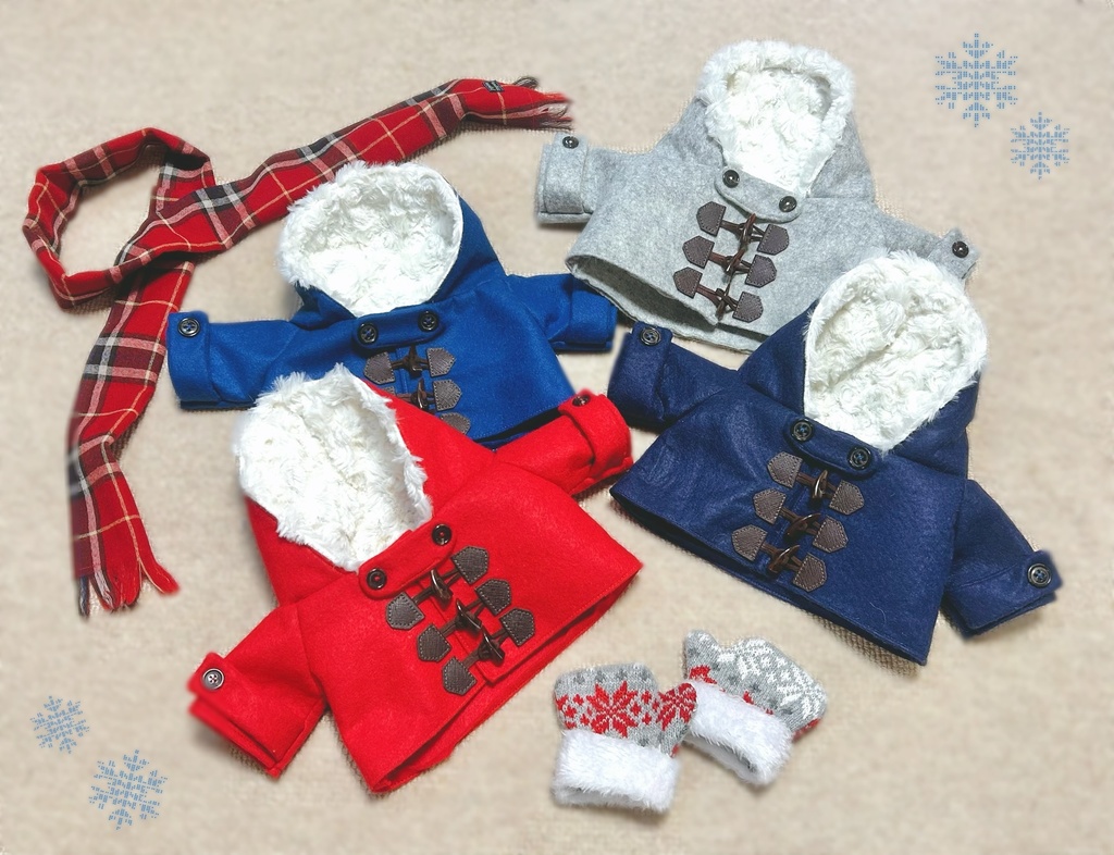 ぬいぐるみ用 ダッフルコート(4色)