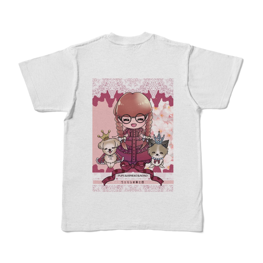 【ライトグレー】ちぇりひめ両面プリントTシャツ アッシュ