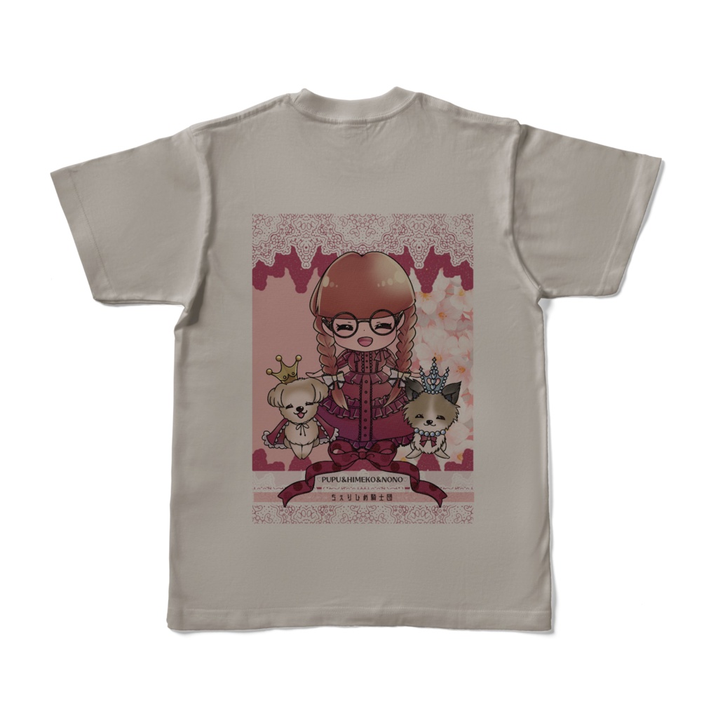 【グレー】ちぇりひめ両面プリントTシャツ シルバーグレー