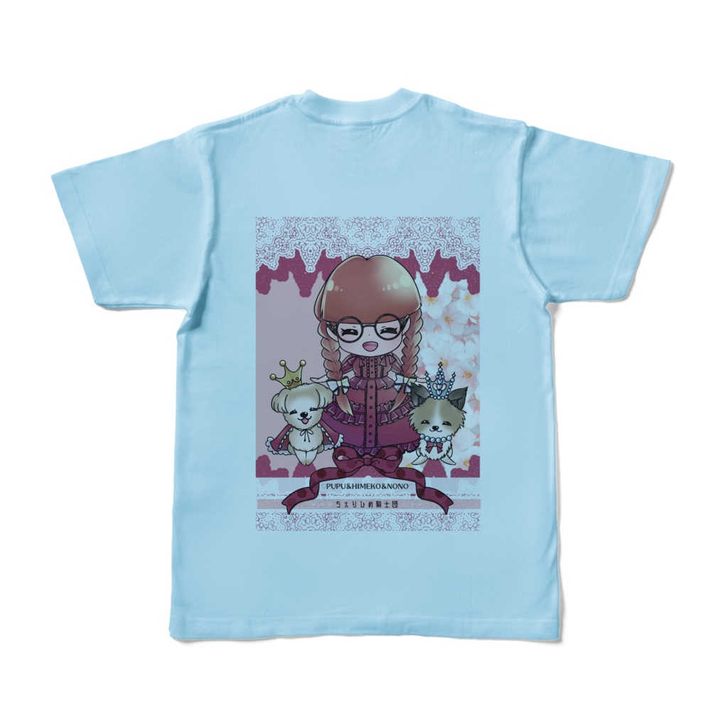 【水色】ちぇりひめ両面プリントTシャツ