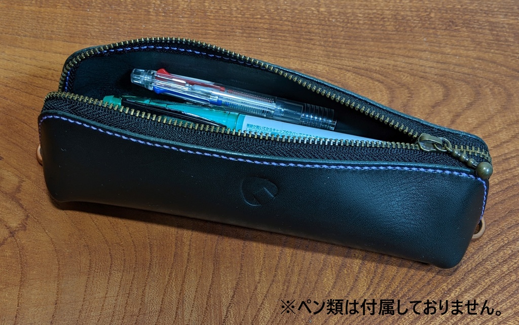 【非公式】推しの押し印入り本革ペンケース(猫又おかゆ)