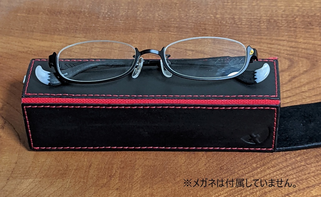 【非公式】推しの押し印入り本革メガネケース(大神ミオ)