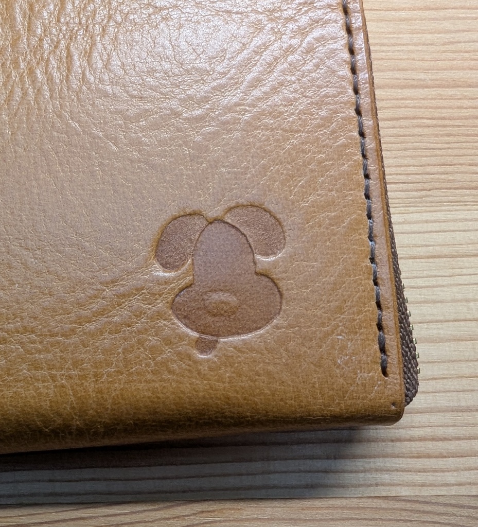 【非公式】推しの押印入り、本革イタリアンレザーミニ財布(ころねカラーver)