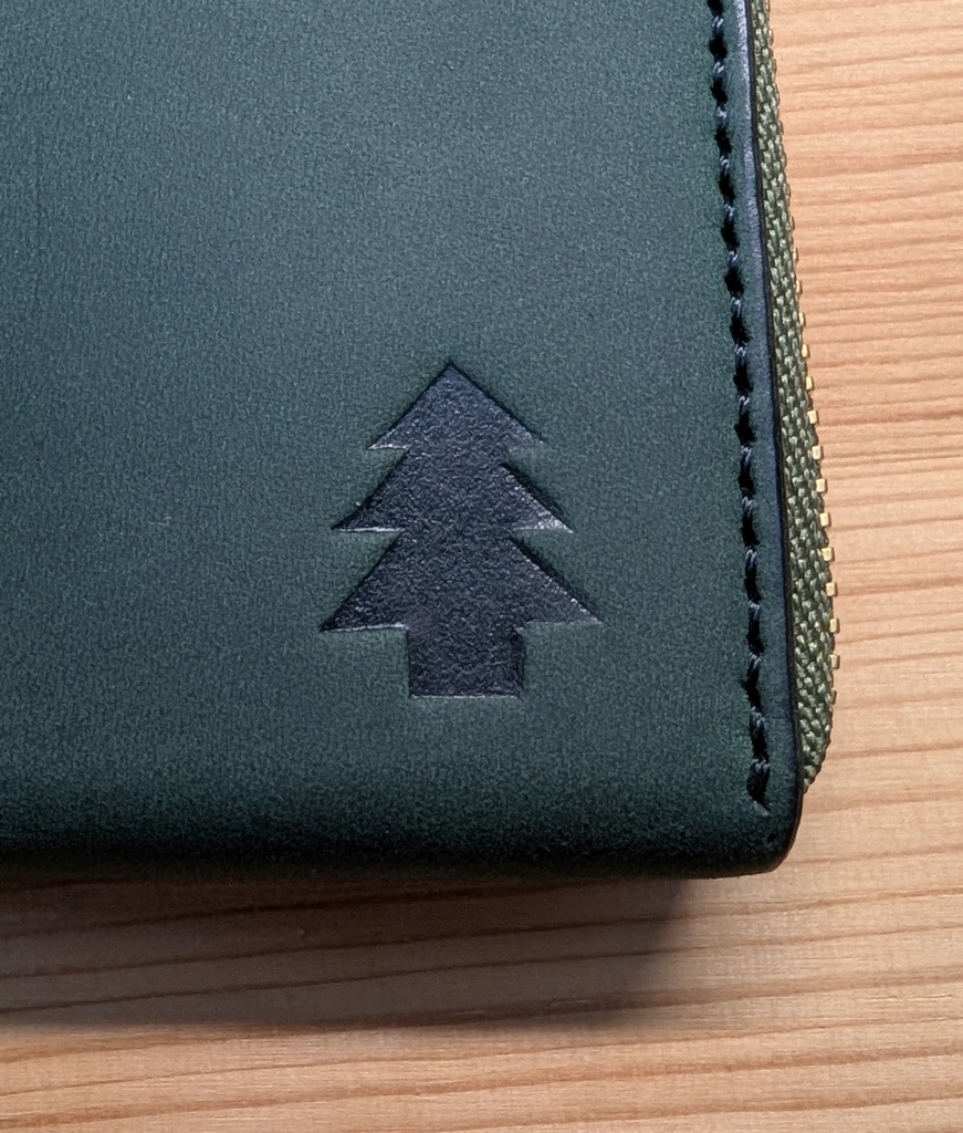 【非公式】推しの押印入り、本革イタリアンレザーミニ財布(ミオファの森カラーver)