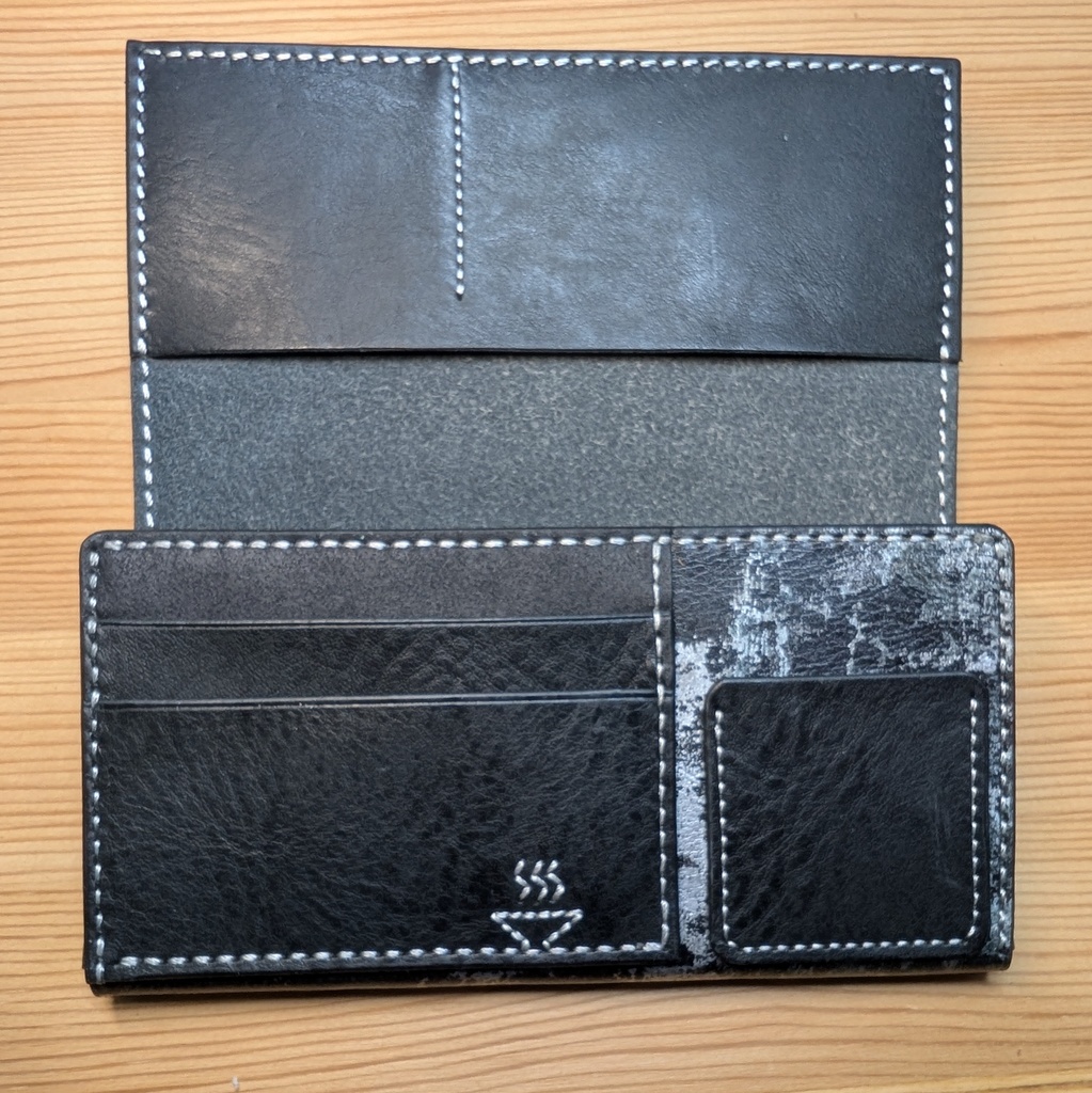 【非公式】推しの押印入り本革コンパクト長財布(獅白ぼたんver)シルバータイプ