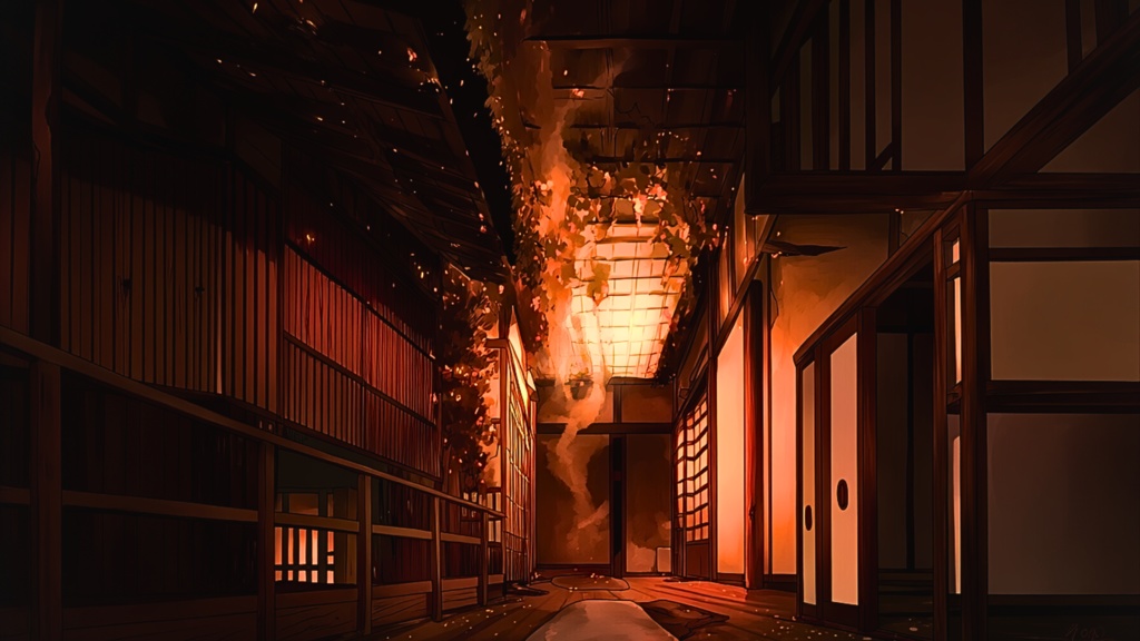 灼熱の脱出 2点セット — Burning Escape Duo(16:9 背景)