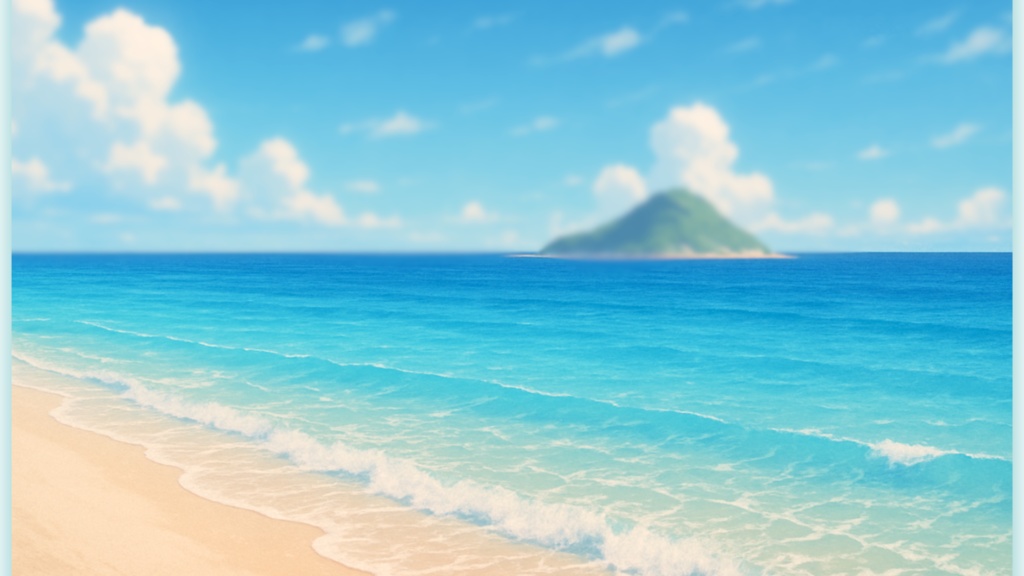 白砂と入道雲 2点セット — Shore & Cumulus Duo(16:9 背景)