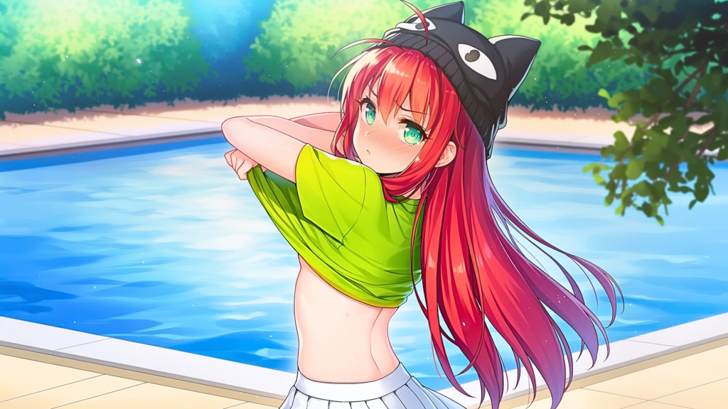 夏風のストーリー 3点セット — Pool・Petals・Leaf(16:9 壁紙)