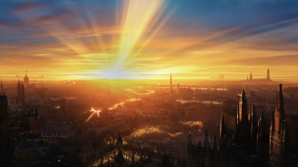 空に歌う光景〈巨桜・群翔・黄昏都市〉3枚セット