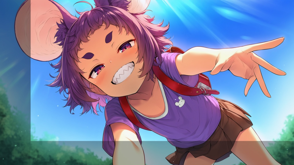 陽だまりと咆哮 ― ケモ耳の日常と巨影、そして精霊の森(4枚セット)