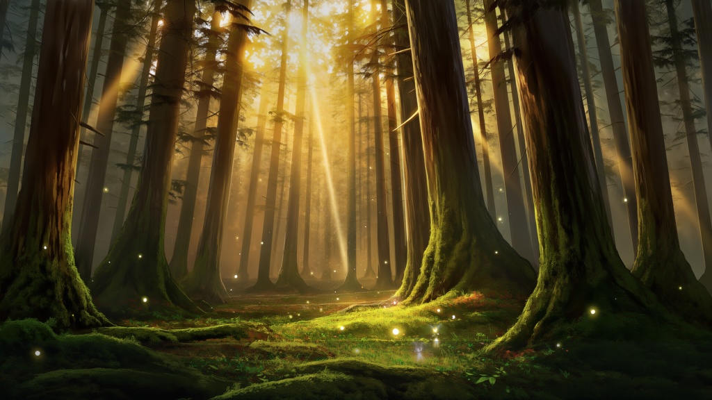 陽だまりと咆哮 ― ケモ耳の日常と巨影、そして精霊の森(4枚セット)