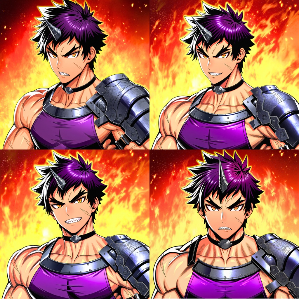 Emotion Burst - 戦士の四表情セット