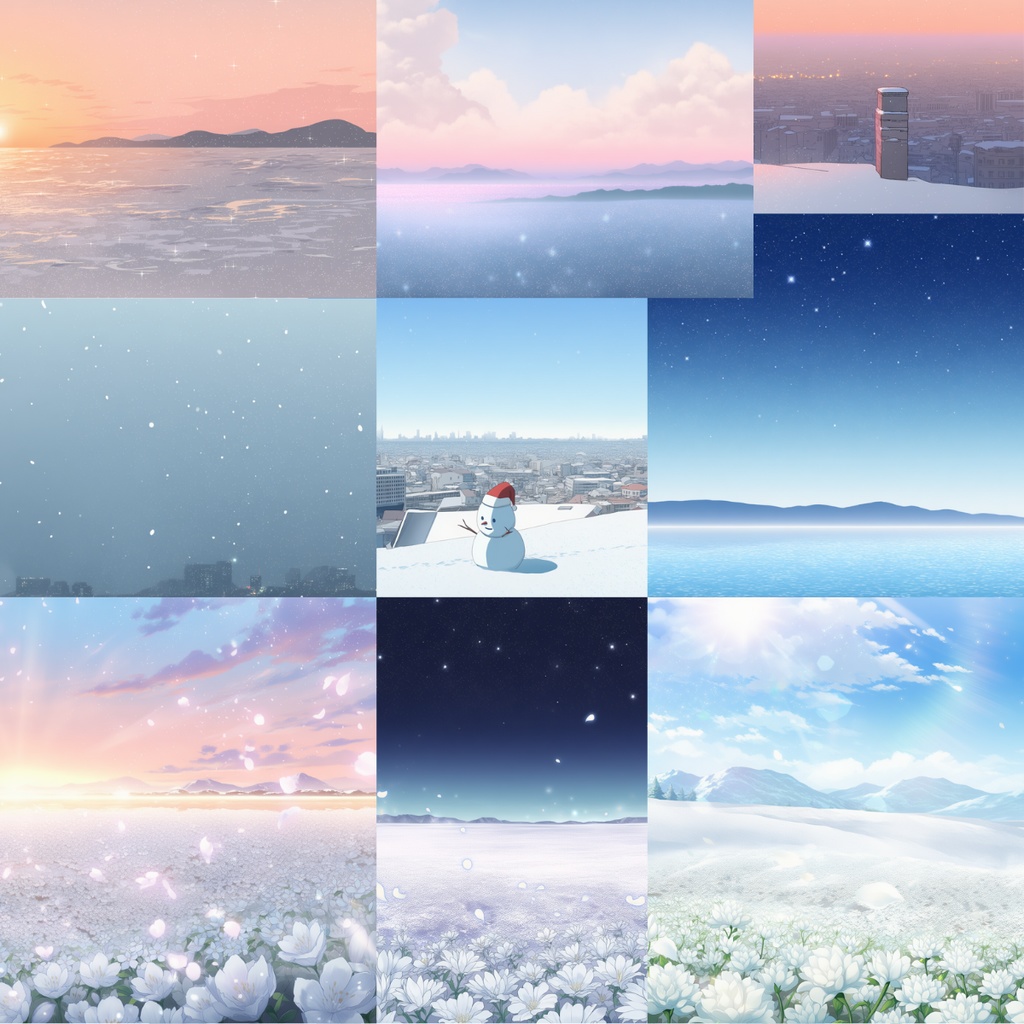 雪原と空の情景パック — Winter Horizon Backgrounds（9枚）