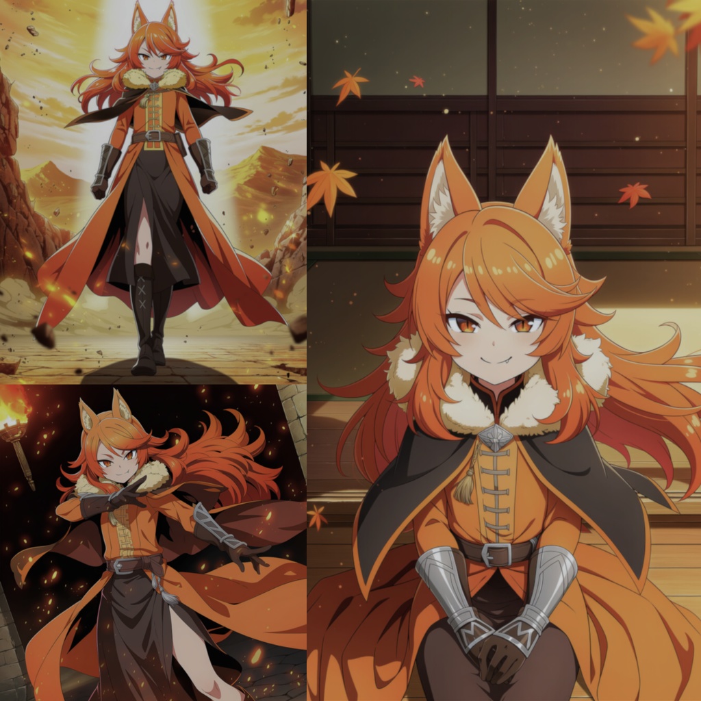 狐耳少女の幻想情景画集 3枚セット