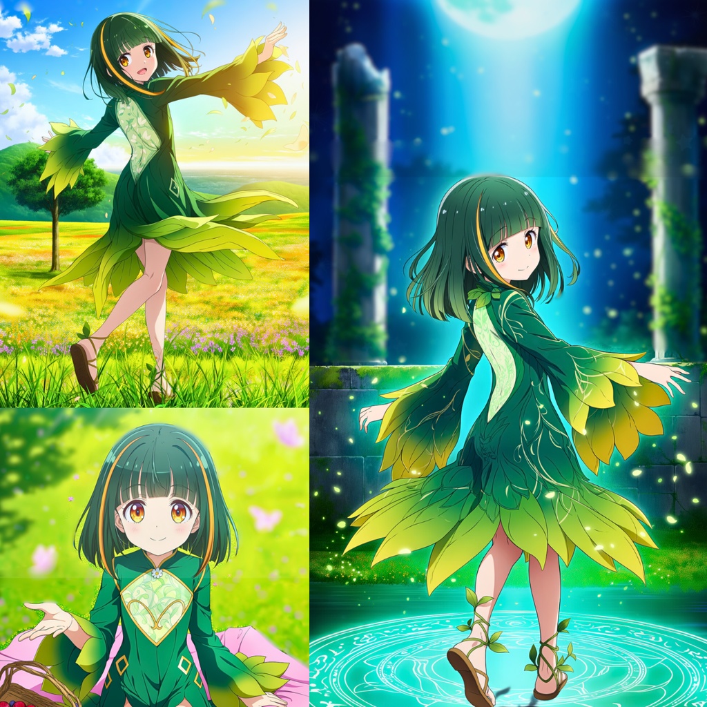 ネリュア ― 森の精霊と導きの情景 ― 3枚組イラストセット