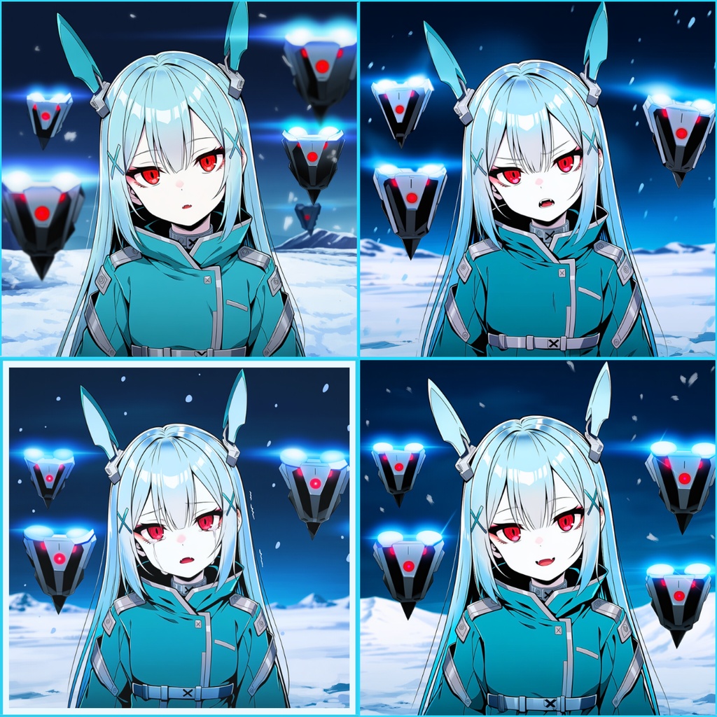 氷雪機装少女 表情アイコン素材セット