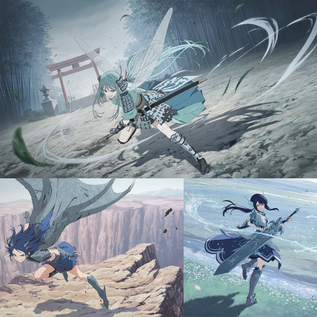 蒼翼の女戦士たち ― イラスト3枚セット ―