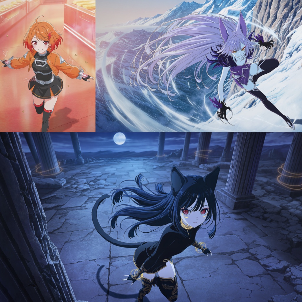 月影・雷光・雪嶺の少女たち|幻想美少女イラスト3枚セット