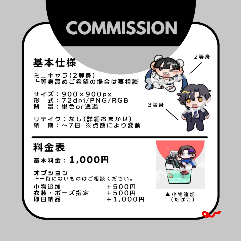 【即日納品可】ミニキャラオーダー