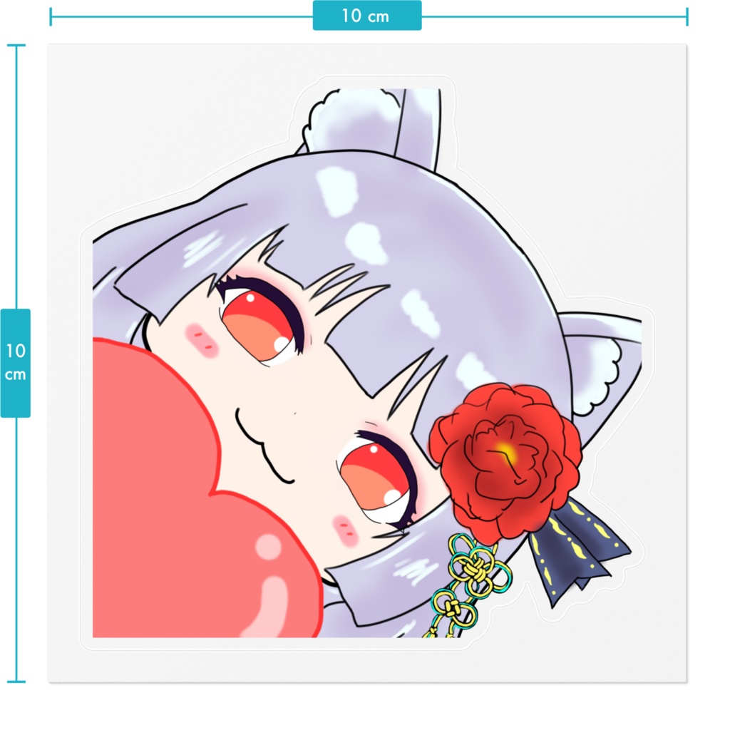 紅緋ハートステッカー