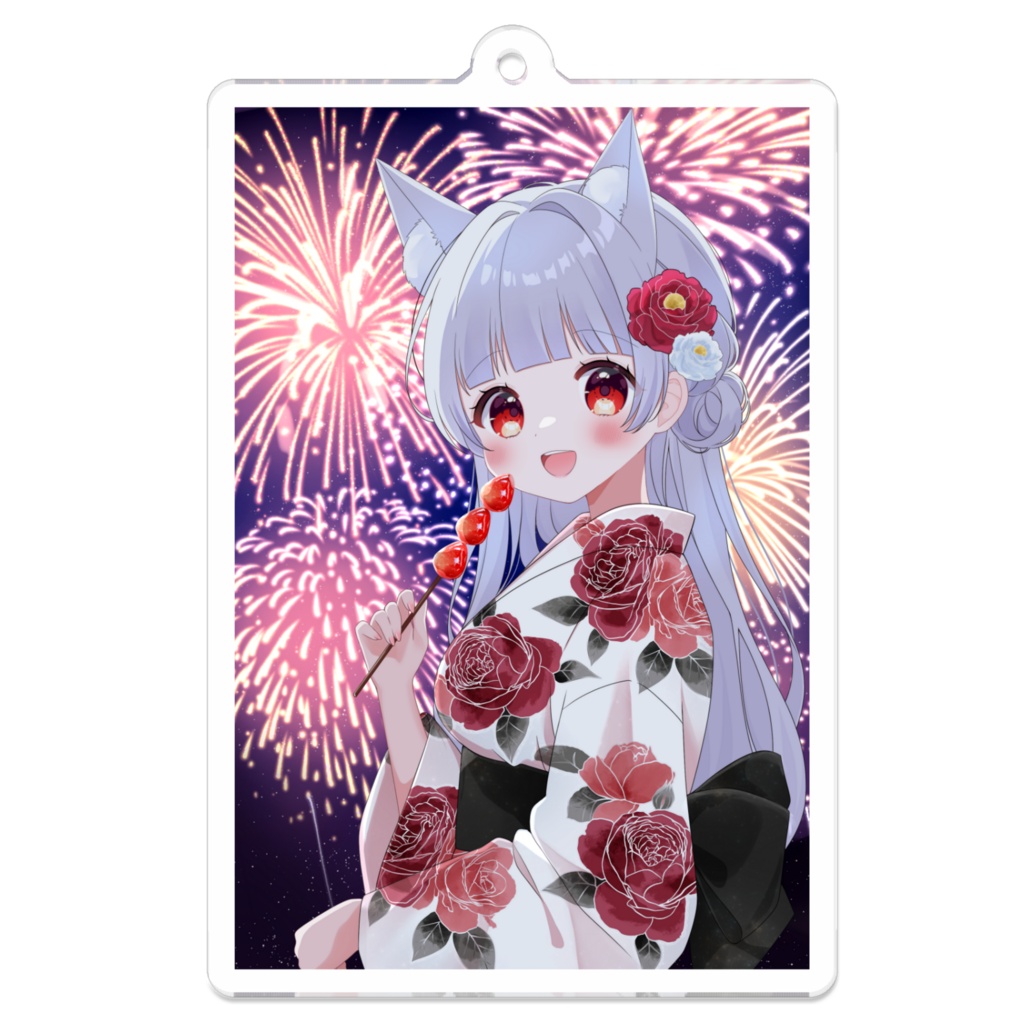 浴衣花火　アクリルキーホルダー（コーティング）70