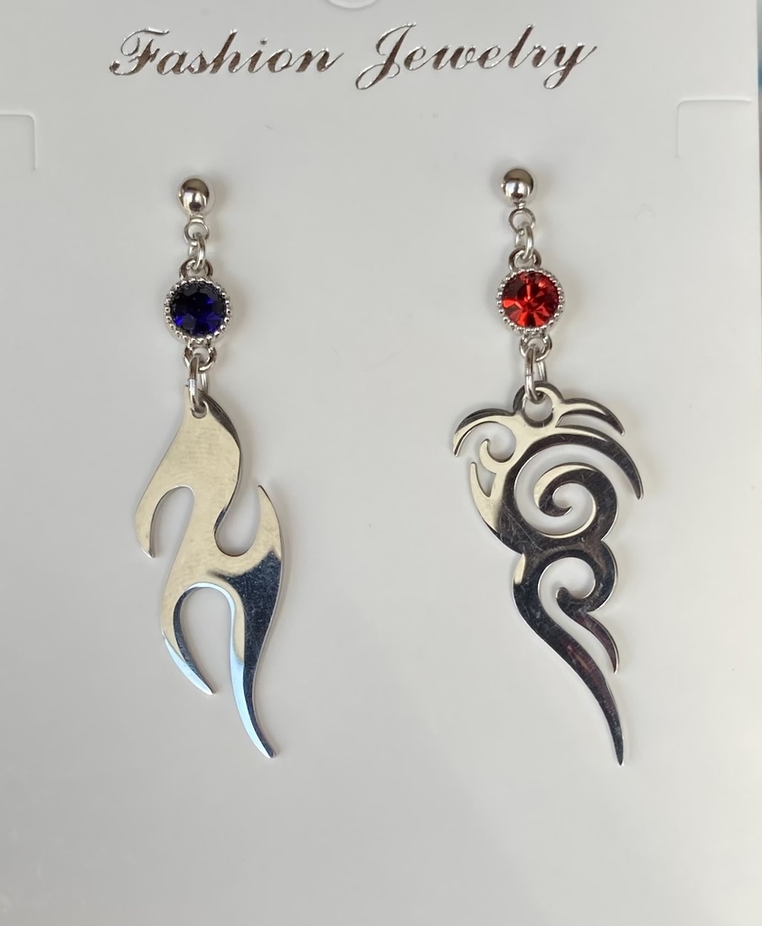 義炭イメージ　色交換ver. ステンレスとプレシオサのピアス