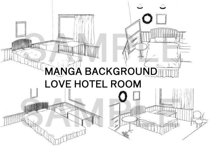 ラブホテル(17カット)｜Love Hotel Room Background for Manga