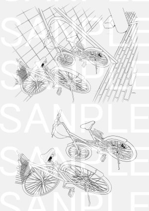 【セット】アパートA1~A5×73カット+自転車(おまけ)