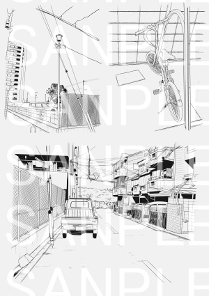 【セット】アパートA1~A5×73カット+自転車(おまけ)