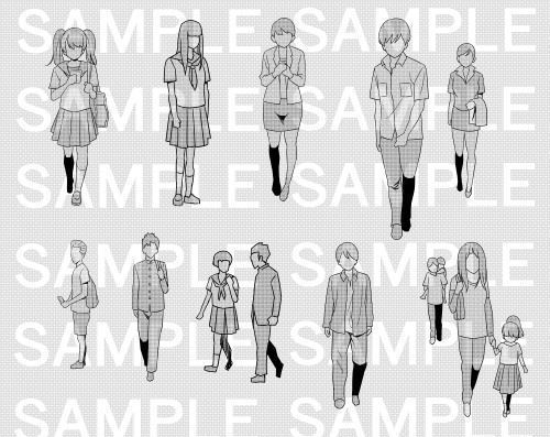 モブ①×23カット(20体+複数3カット)