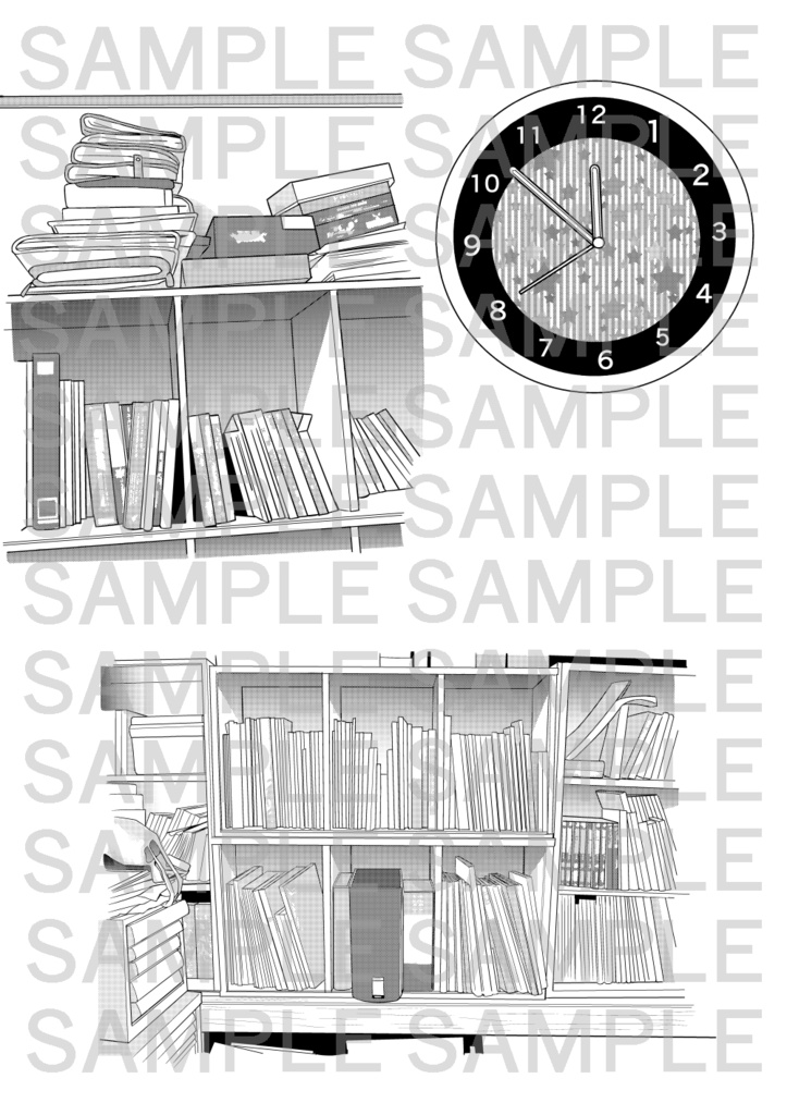 天井③(他時間経過コマ)×14カット(トーン)