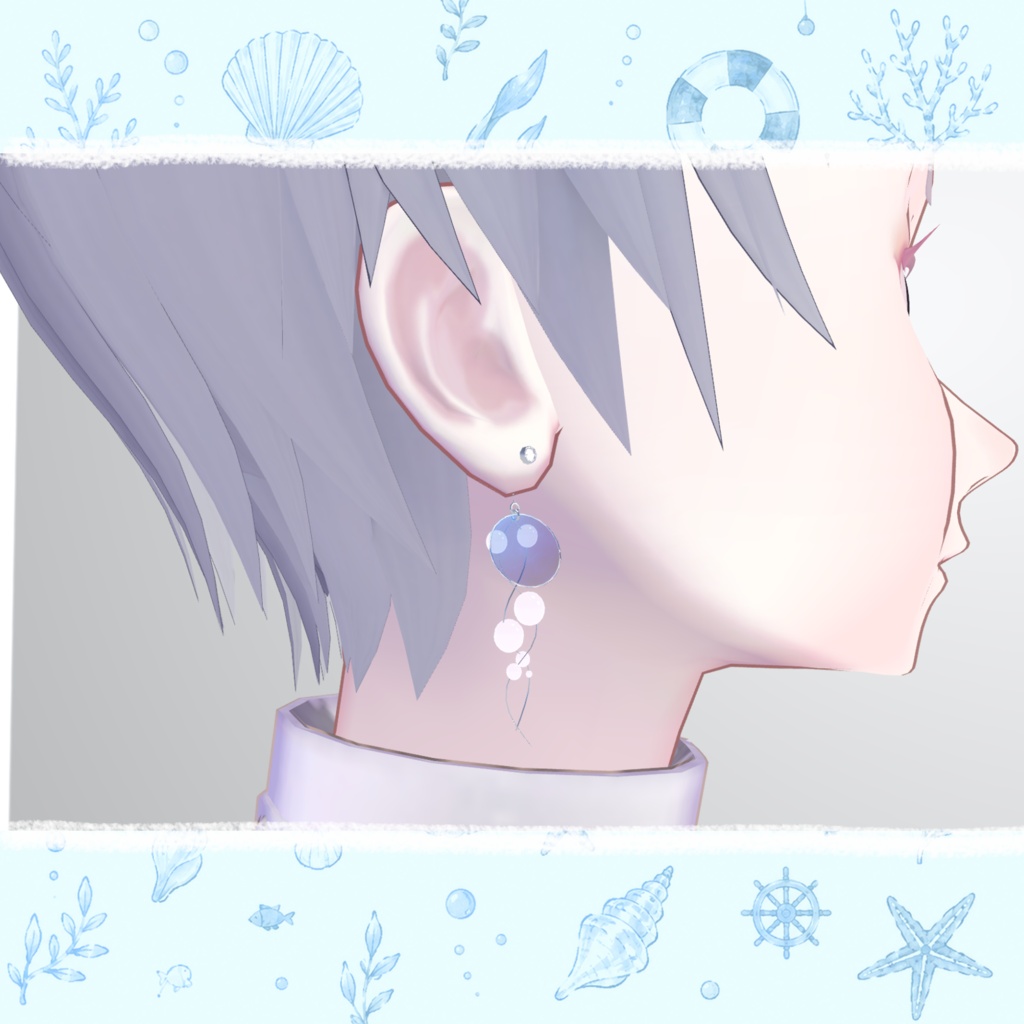 【3Dアクセサリー】金魚ピアス(Pochi対応)