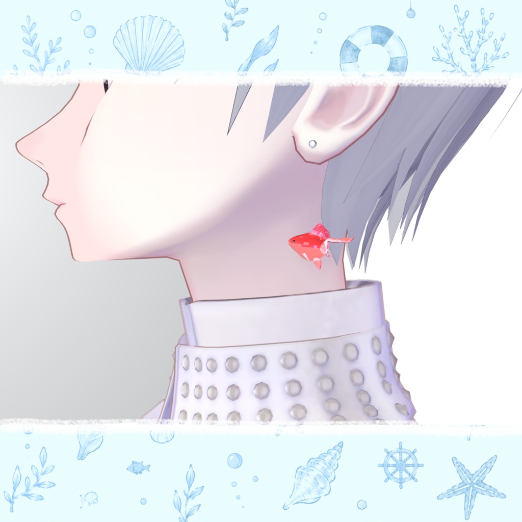 【3Dアクセサリー】金魚ピアス(Pochi対応)