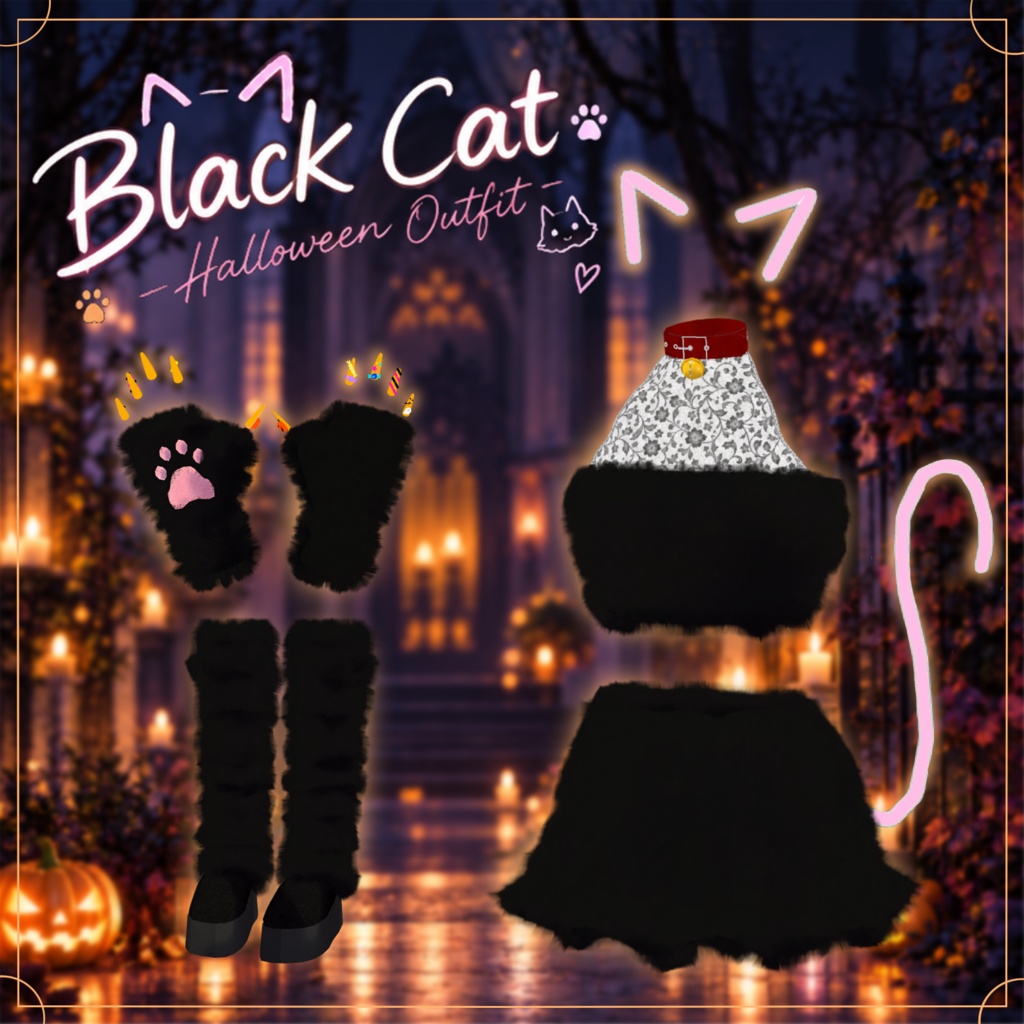 【3D衣装】ハロウィン仮装・黒猫(Pochi対応)