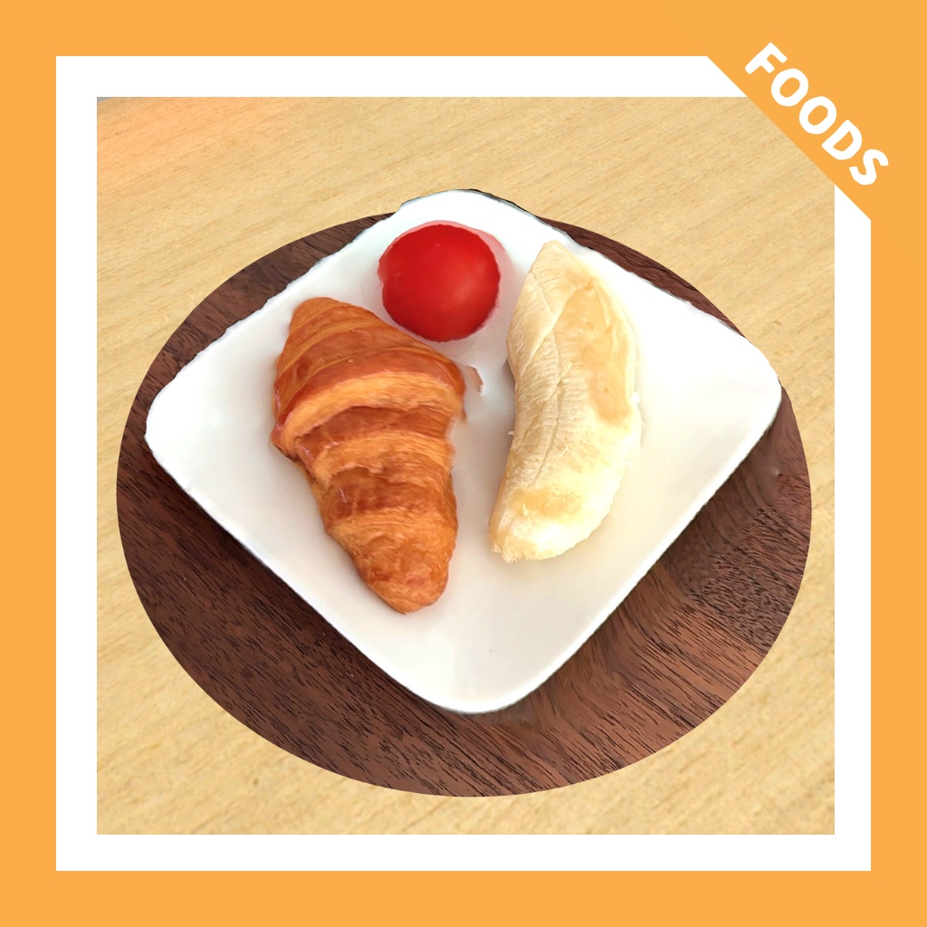 【VRChat向け】クロワッサンプレート・ミニモーニング/croissant plate