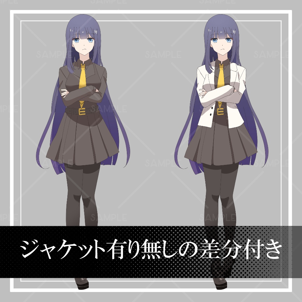 期間限定50%オフセール5/31まで【クールっ子女子生徒 立ち絵素材】_全身_女性_制服_ぱっつん女子_ Secret Bee Company制服シリーズ