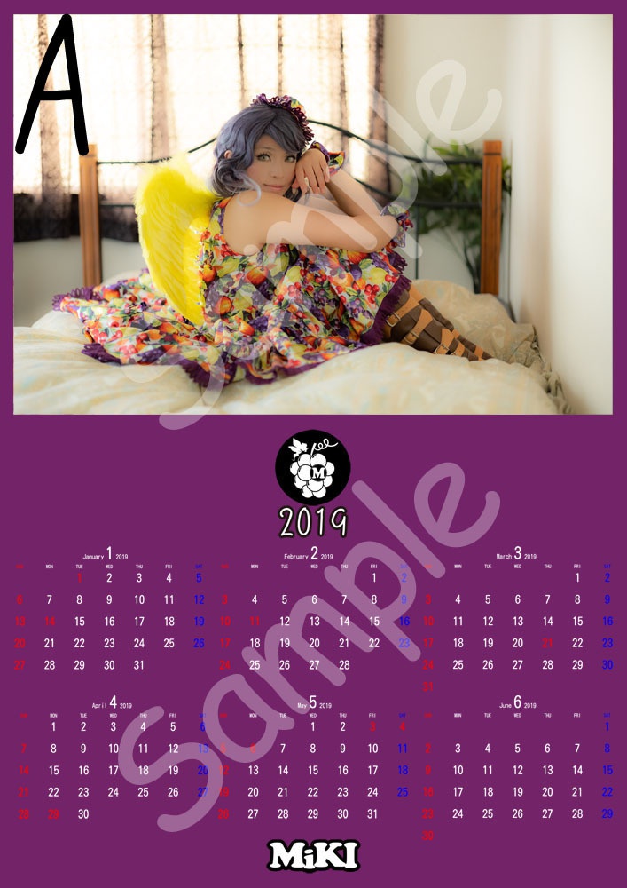 MiKI - 2019年 カレンダー A4サイズ