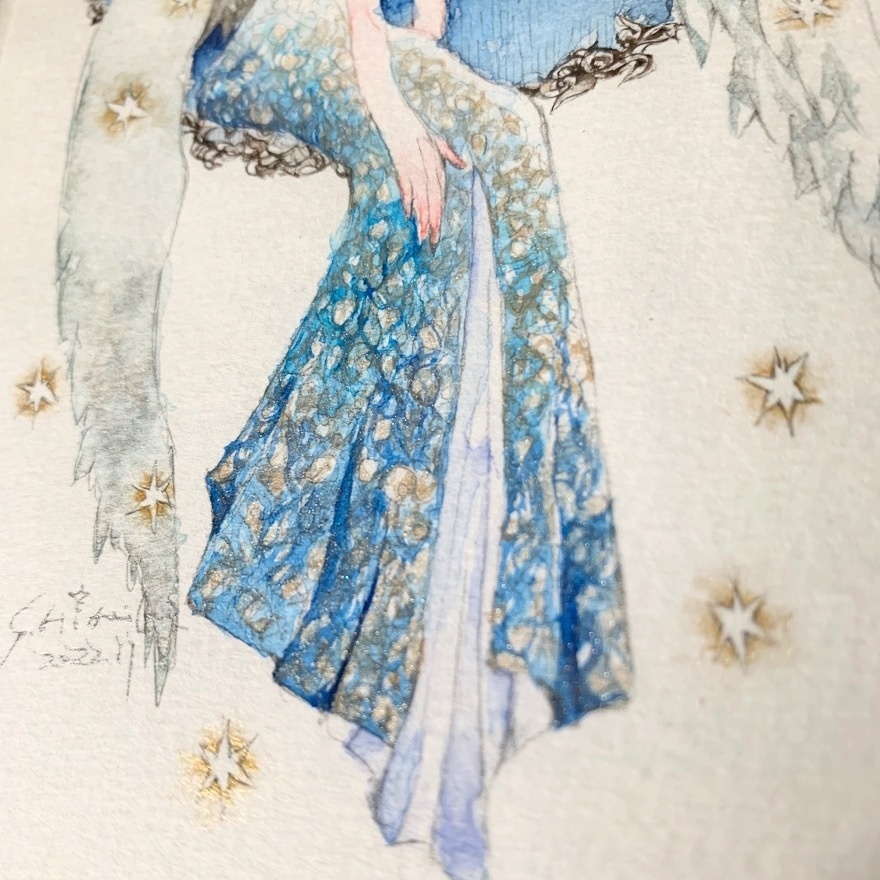 ご成約済み✦【原画】額装小作品《零の願いごと》