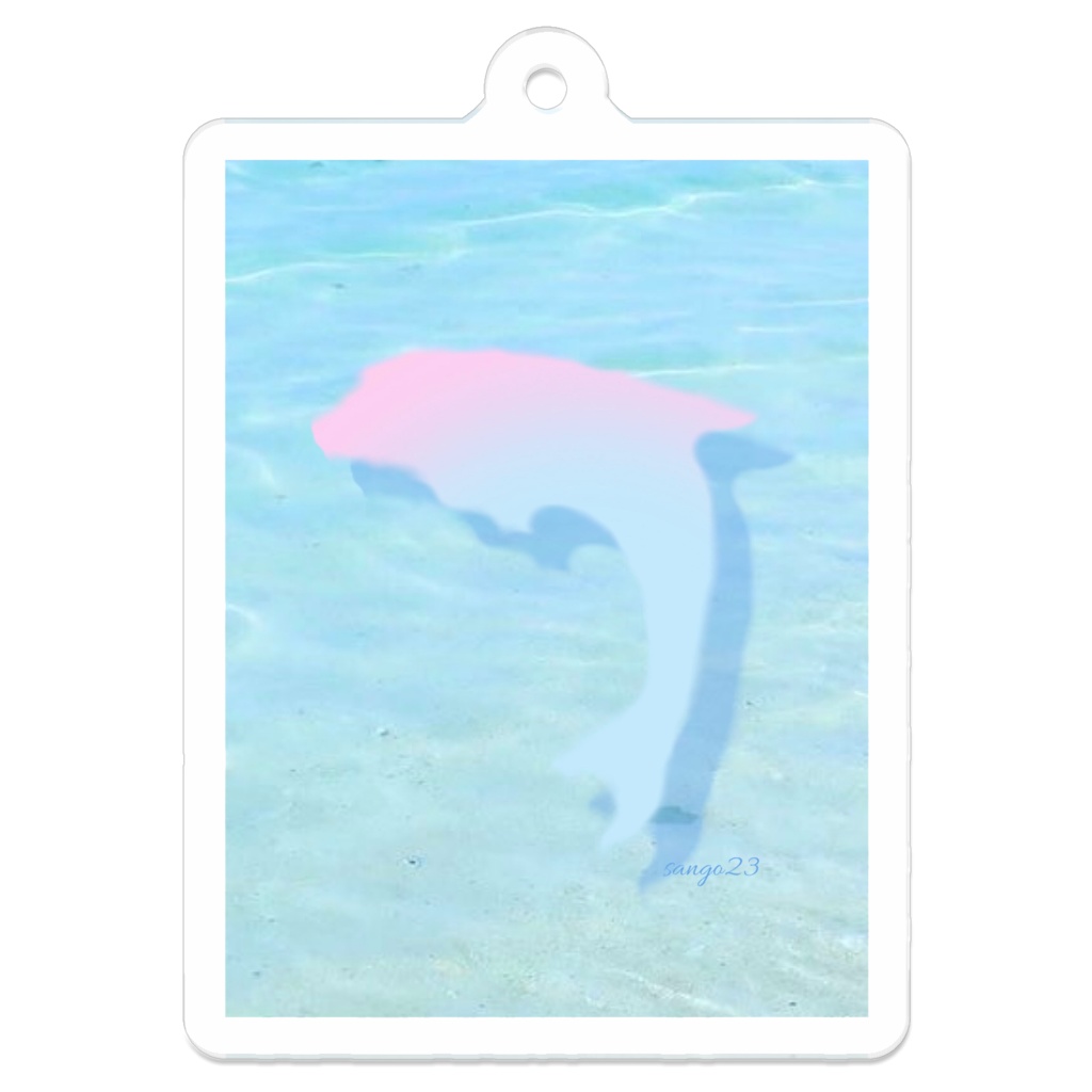 イルカと海キーホルダー