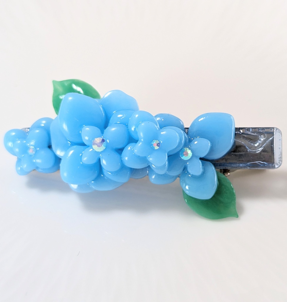 紫陽花ヘアクリップ（青）