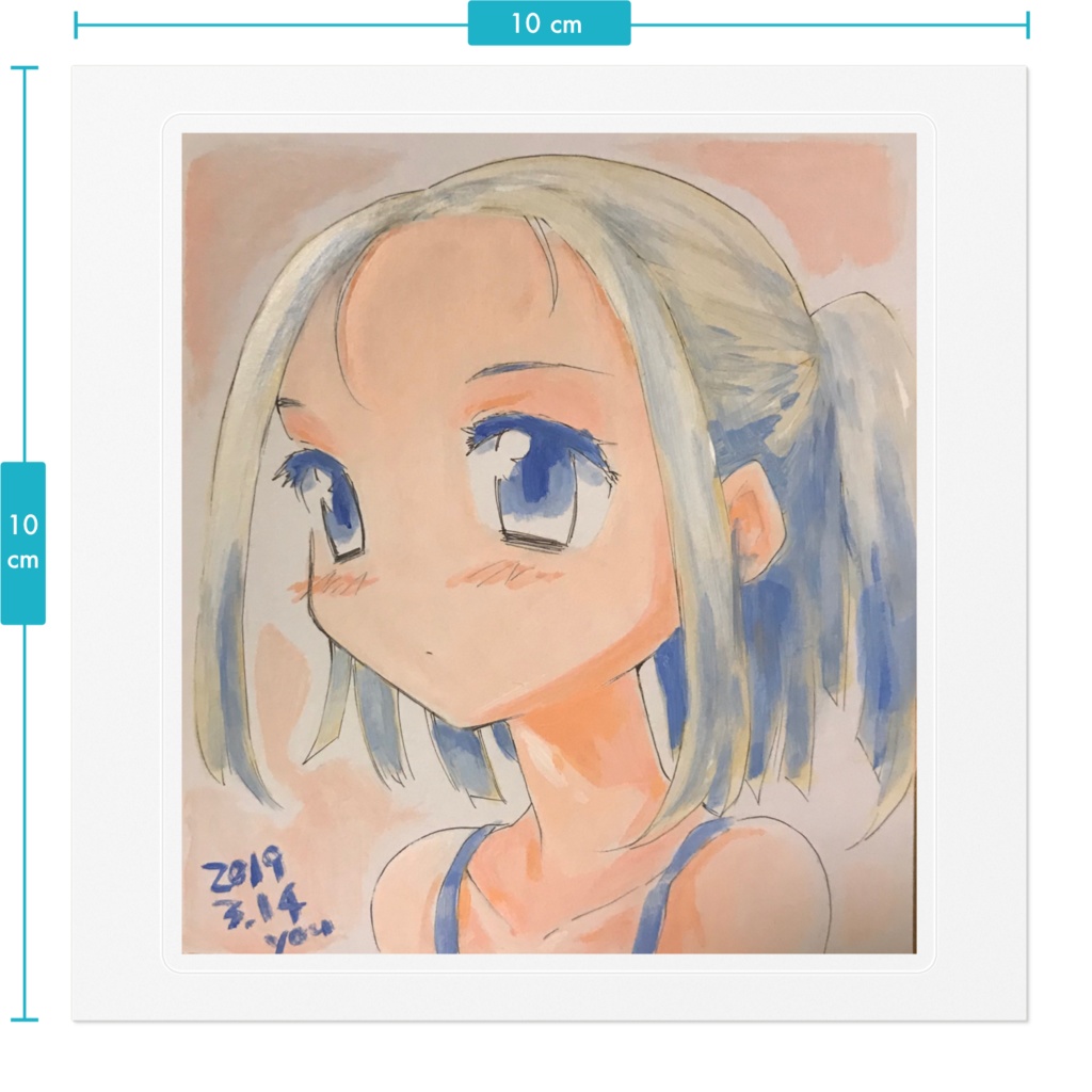 ステッカー 青髪の女の子