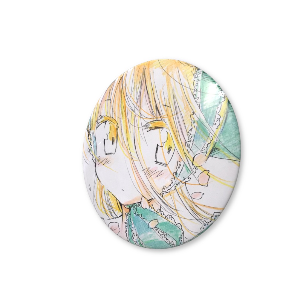 風と花びら缶バッジ