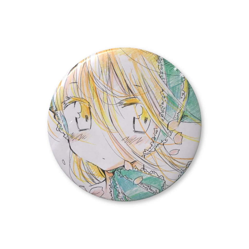 風と花びら缶バッジ