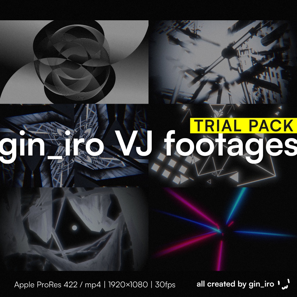 【VJ素材】gin_iro VJ footage // Trial Pack